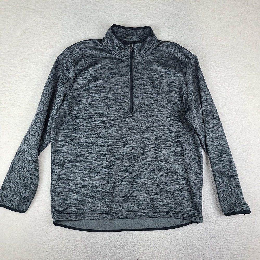 Under Armour Sweater Mens XL Dark Gray Heathered Performance Loose Golf 1357145